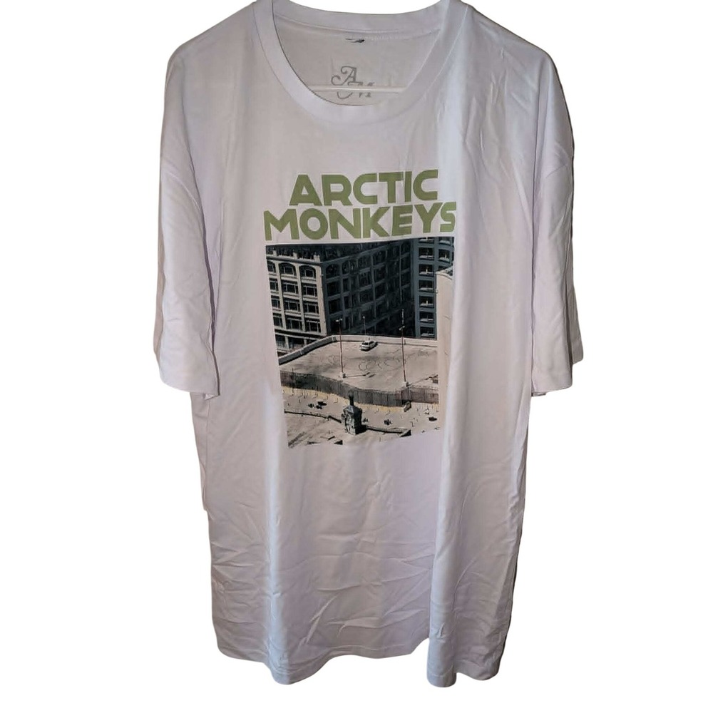 AM Mens Short Sleeve‎ Crewneck T-Shirt White Cotton Blend Size XX-Large